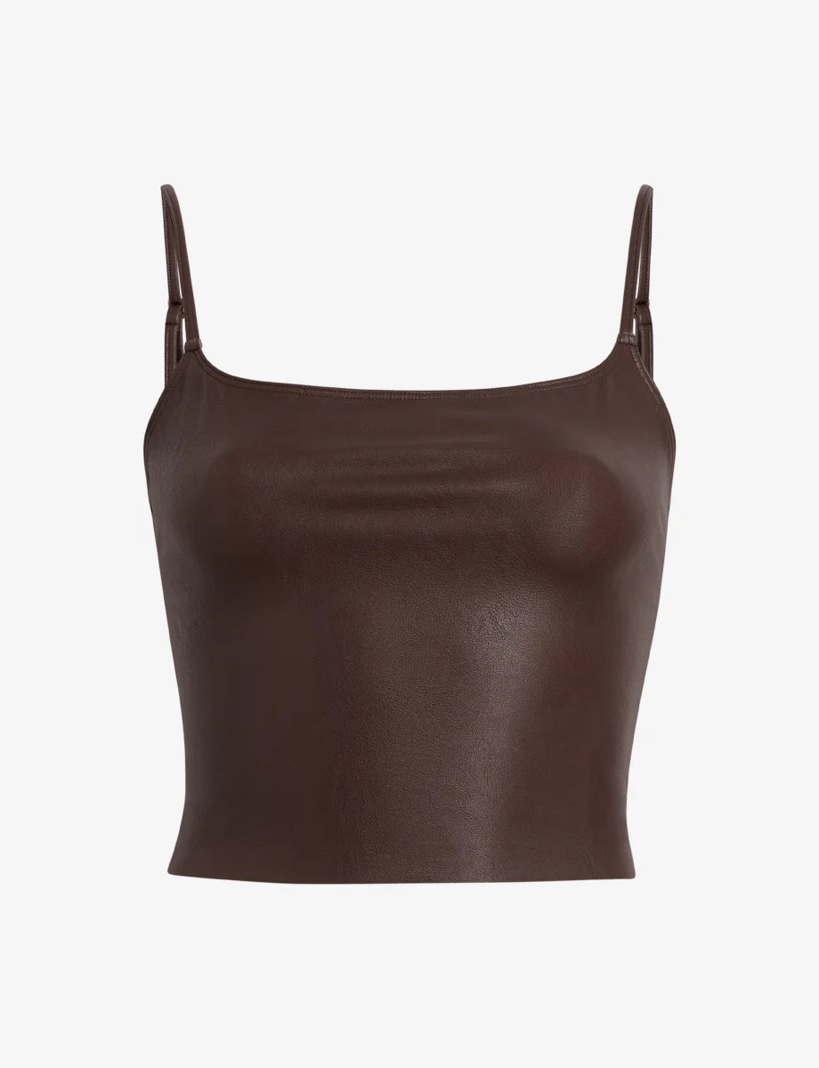Faux Leather Cami Crop Top - Image 12
