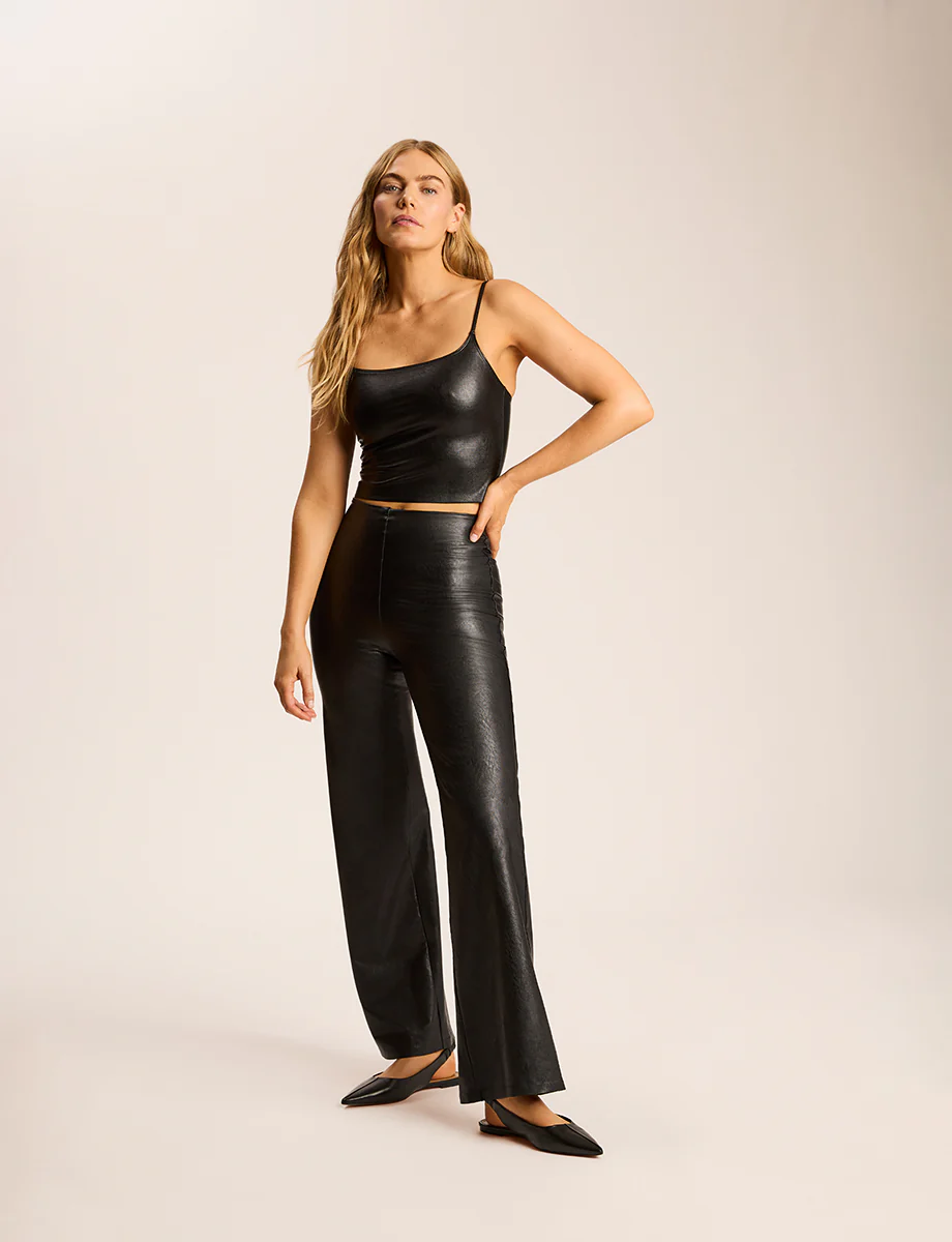 Faux Leather Cami Crop Top - Image 3
