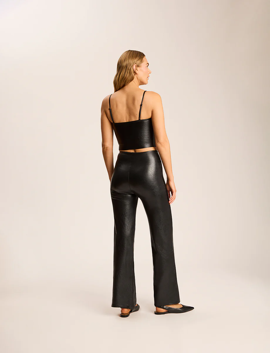 Faux Leather Cami Crop Top - Image 4