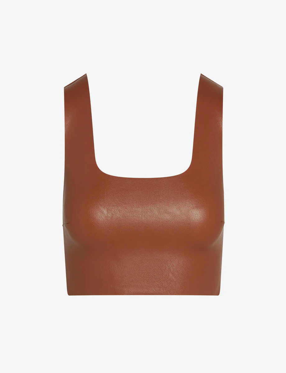 Faux Leather Squareneck Crop Top - Image 10