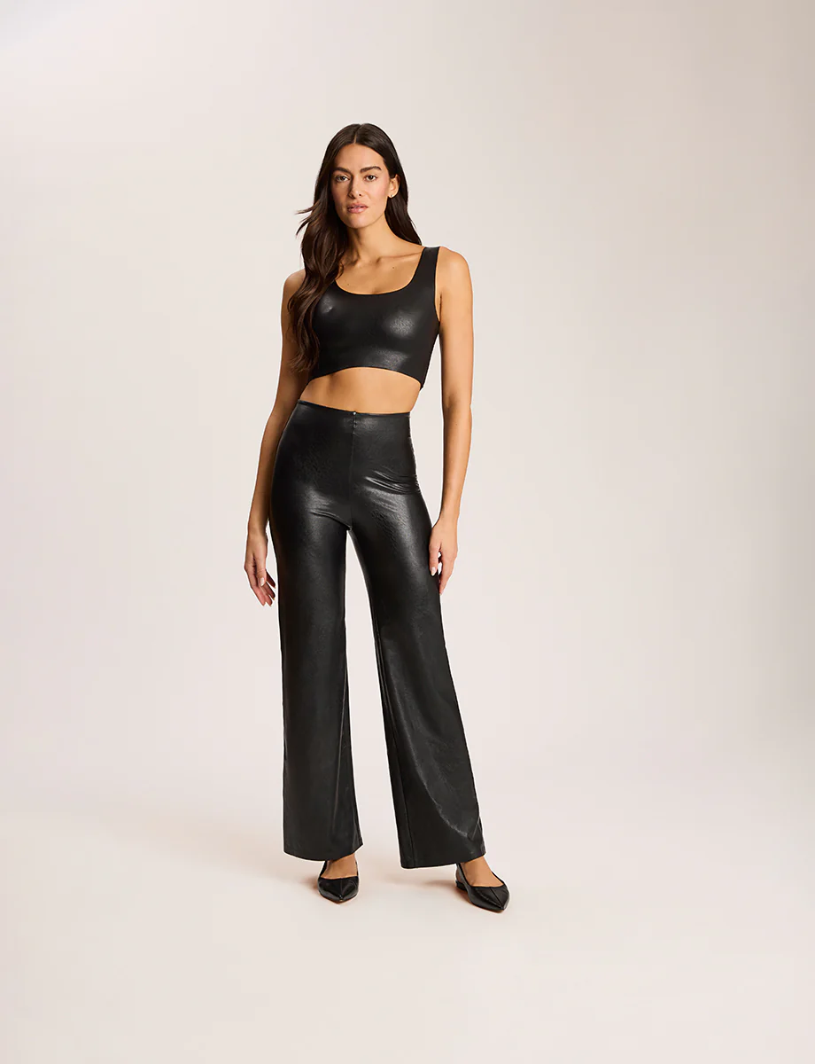 Faux Leather Squareneck Crop Top - Image 3