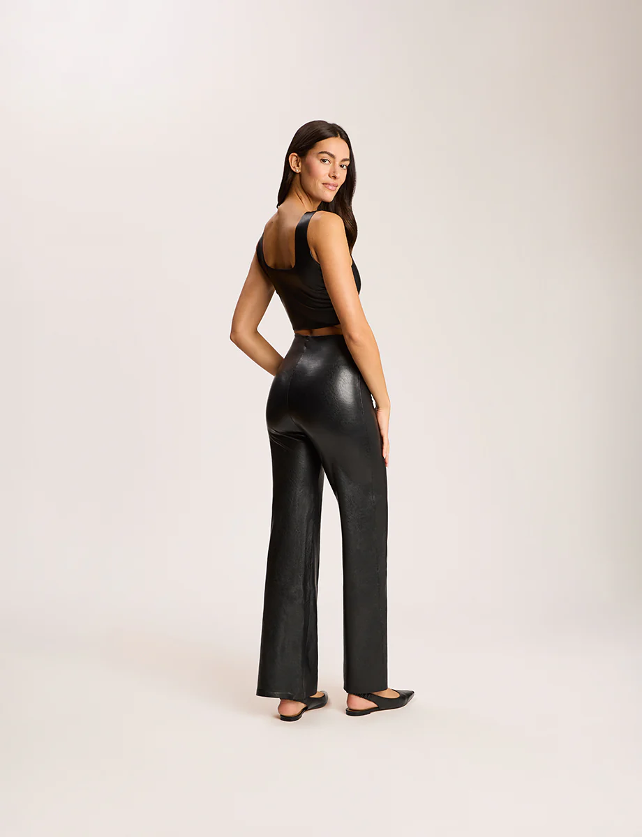 Faux Leather Squareneck Crop Top - Image 4