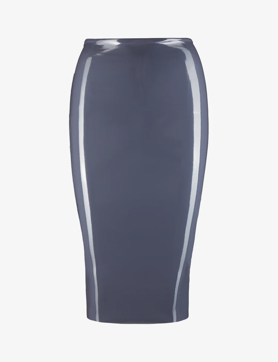 Faux Patent Leather Midi Skirt - Image 16